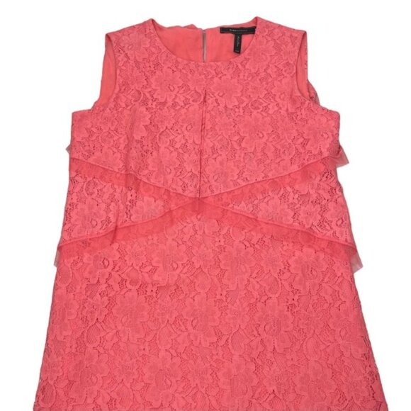 BCBGMAXAZRIA Amelie Draped Sleeveless Lace Dress XXS Pink - Picture 6 of 9
